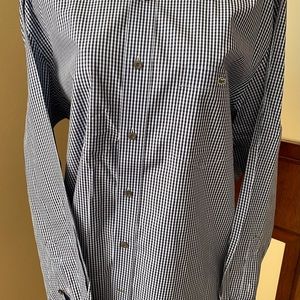 Men's Lacoste Regular fit plaid Long sleeve size 42 blue Plaid Button Down.